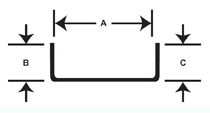 SS902(A=9/16",B=5/16",C=5/16",.023 thick)Stainless Steel Channel